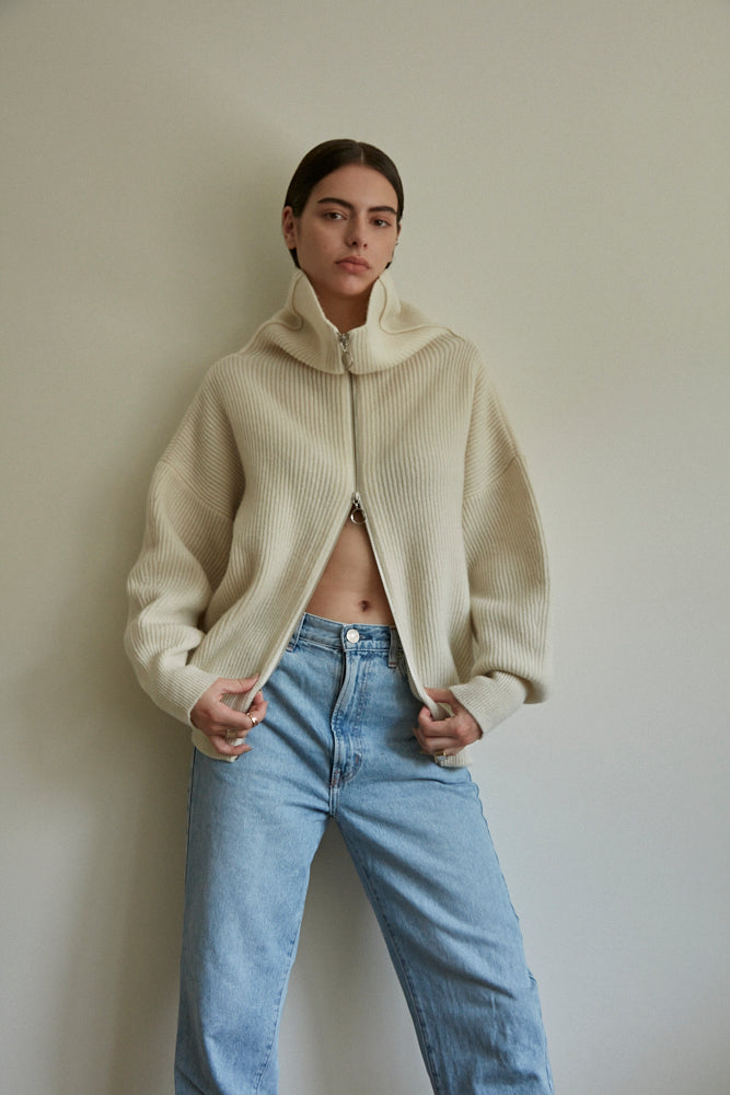 Spondish wool double-zip knit – amime to amime