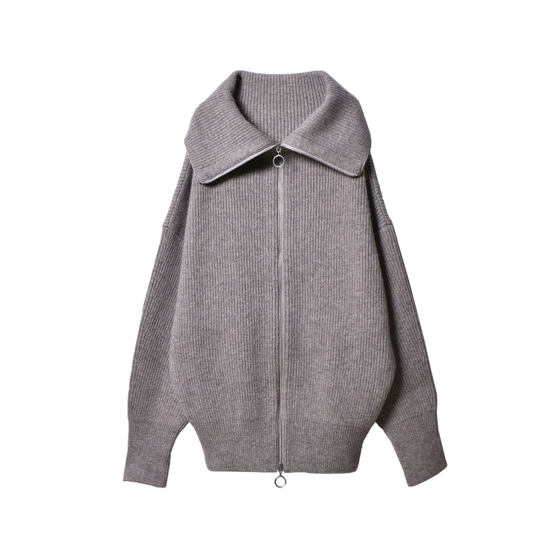 Spondish wool double-zip knit