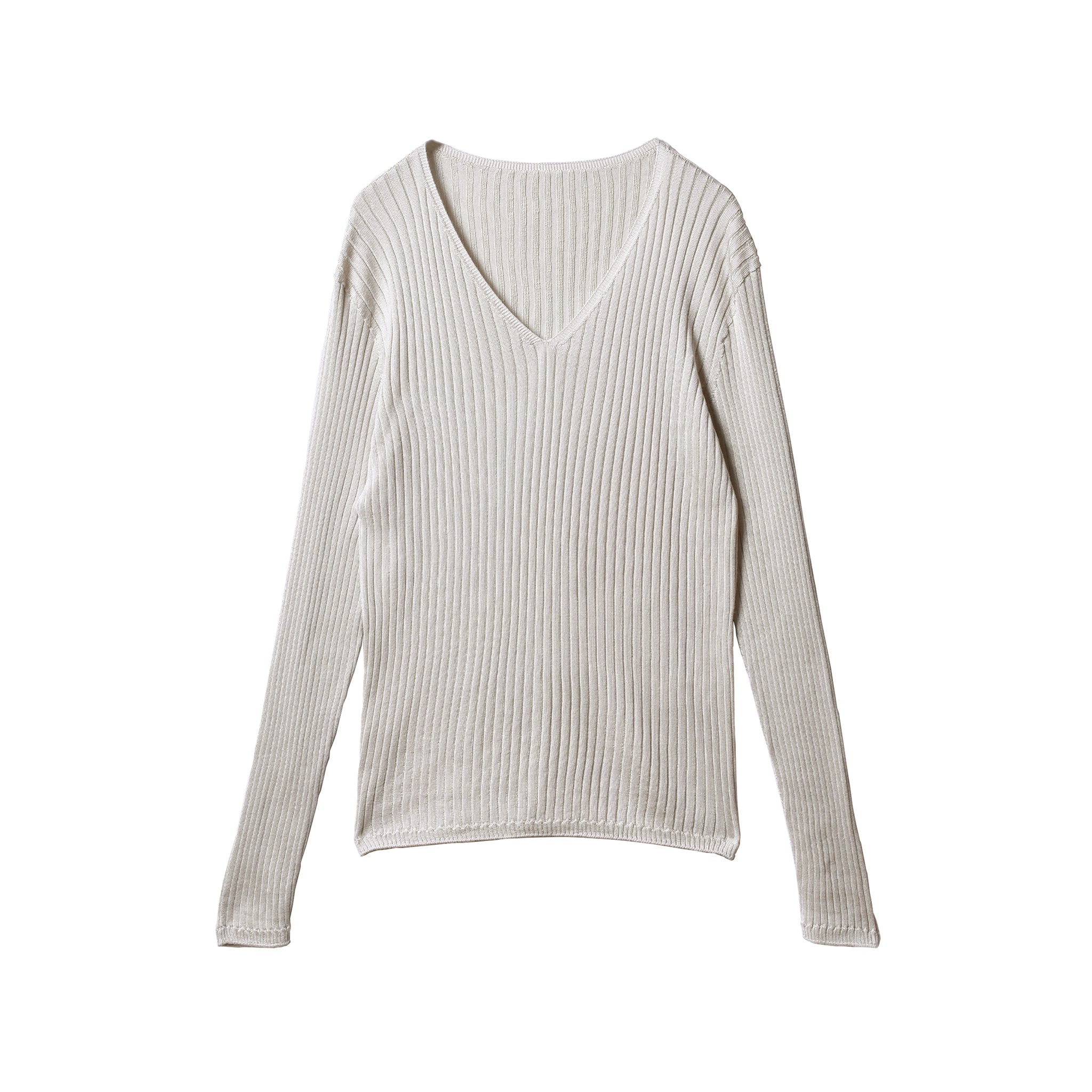 シルクVネックワイドリブセーター（HASEGAWA） – amime to amime